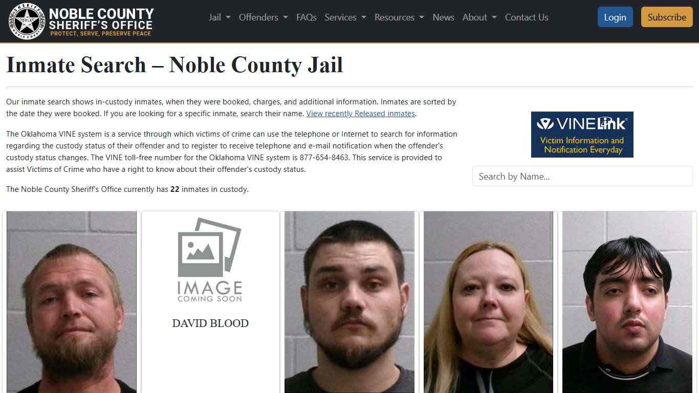 Inmate Search | Noble County Sheriff's Office